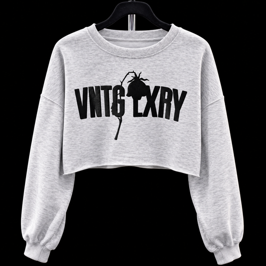 Women’s Cropped Grey Crewneck